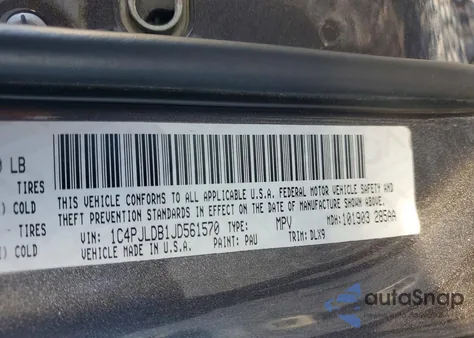 2018 Jeep Cherokee Limited z USA, uszkodzony, nr VIN 1C4PJLDB1JD561570